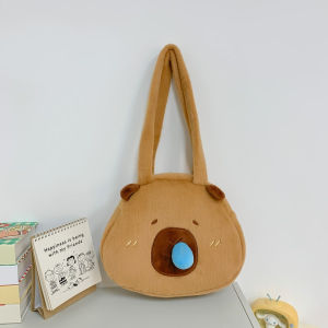 กระเป๋าสะพายไหล่ผ้าขนสัตว์ฤดูใบไม้ร่วง/ฤดูหนาวสำหรับผู้หญิง กระเป๋าสตางค์สัตว์น่ารักแบบใหม่ กระเป๋าสตางค์เดินทางสำหรับนักเรียน กระเป๋าสะพายไหล่แบบเดี่ยว