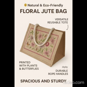 Reusable Burlap Tote Women Jute Shopping Grocery Bag with Handle Large Capacity Storage Handbag麻布袋