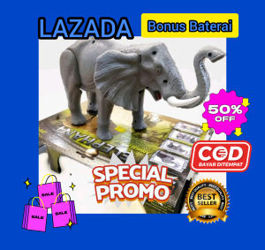 Mainan Hewan Gajah Baterai Bisa Bersuara Murah