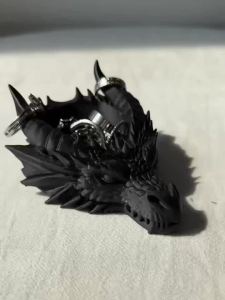 Cool Gothic Dragon Head Desktop Decor Dark Series Jewelry Storage Organizer Home Ornament