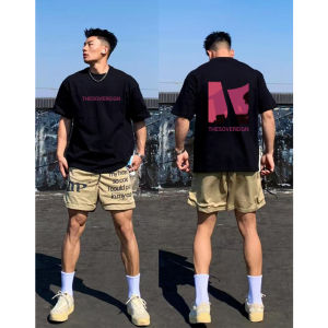 Casual Fashionable Mens T-Shirt Short Sleeve Heavyweight Pure Cotton Summer Top with Irregular Pattern round Neck Design