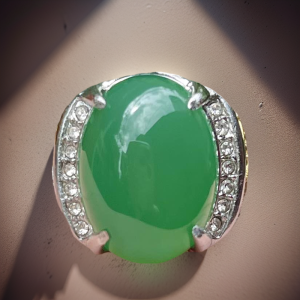 Cincin Batu Akik Kristopas Hijau Garut Asli Natural
