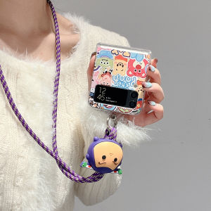 Toy Story Transparent Folding Screen Samsung ZFlip6/5/4/3 Phone Case Full Cover Protection Cartoon Anti-Fall Lanyard Handle