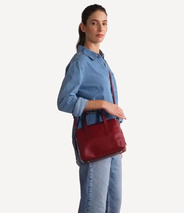 fossil sydney satchel red