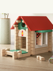 Wooden Playhouse Childrens Inserting Building Blocks for Small House Educational Toys Mortise and Mortise Building Blocks Handmade DIY Architect