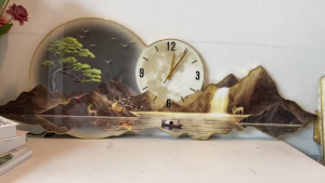 (HCM)Tranh đèn led tráng gương in UV đôi hươu vàng tài lộc trang trí phòng khách quà tân gia