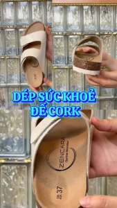 Dép sức khỏe đế cork nam Lico. Nâu. Dép nâng vòm bàn chân hỗ trợ giảm đau nhức chân