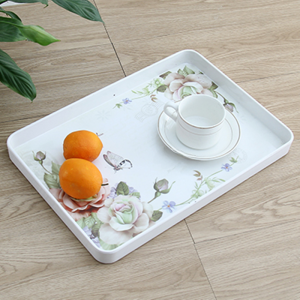 Thickened Rectangular Plastic Tray European Style Home Use Snack Plate Dumpling Plate Storage Plate Fruit Tray Living Room Tea Tray
