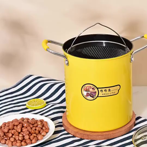 3L Mini Deep Frying Pan with Strainer Multifunctional Casserole Noodle Pot FP-30