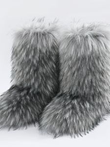 Winter Thick Bottom High Heel Womens Boots Fur Lined Mid-Calf Snow Boots Warm Casual round Toe Rubber Outsole Winter Boots