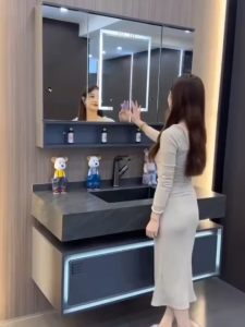 LHệ FREESHIP Tủ gương lavabo phòng tắm MILOR nhựa PVC đặc lõi cao cấp siêu bền đẹp - TC9299 - Bảo hành 10 năm