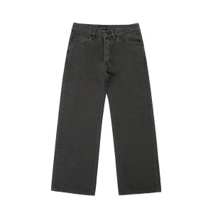 MASONPRINCE Baggy Pants Regular Fit Grey Washed Straight Leg Jeans Teenager Jeans Low Waist Long Trousers Youthful Vitality