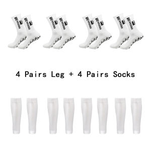 4 Set Soccer Socks Shin Guard Socks Men Women non slip grip socks Football Calf Sleeves cycling Socks Sports Shin guards set