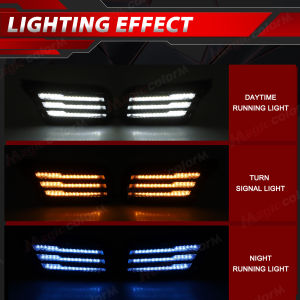 LED DRL Turn Signal For Toyota RAV4 Woodland 2026 2027 Daytime Running Lights Fog Lamps Front Bumper White Yellow Blue Daylights