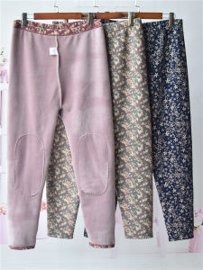 Womens Non-Inverted Velvet Thick Warm Pants Ladieswear Fall and Winter Plus Size Loose Home Pants Middle-Aged and Elderly Fleece Thickened Long Johns