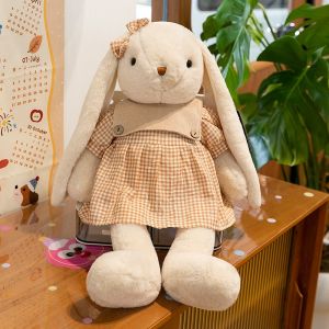 QIAOSHANG | Đồ Chơi Bông Thú Hug Rabbit Xinh Xắn & Thu Giản Họa Tiết Caro