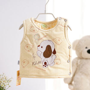 Baby Boy Cotton Vest Warmth Spring Autumn Pure Cotton Baby Jacket Newborn Clothes Thermal Infant Top Casual Style Cartoon Pattern