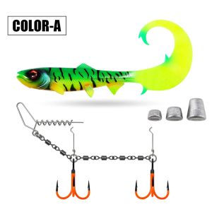 Spinpoler Dài Lượn Sóng Vây Đuôi Mềm Swimbait Dụ Sơn UV Với Stinger Giàn Khoan Bộ Cho Trò Chơi Lớn Câu Cá Nước Mặn 17.5Cm/30G 22Cm/55G