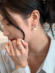 Creative Lucky Spinning Apple Pin Earrings Women Sweet Design Sense Drop Glaze Fashion Jewelry Ear Studs Fresh Outlined