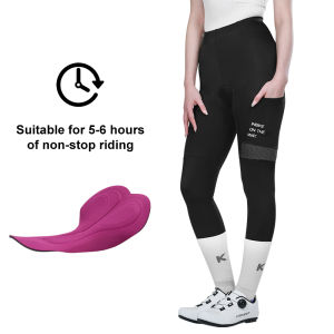 INBIKE กางเกงขายาวปั่นจักรยานสตรีมีเบาะ3D ระบายอากาศ MTB สะท้อนแสงกางเกงขี่จักรยานกางเกงกีฬาเลกกิ้งปั่นจักรยาน