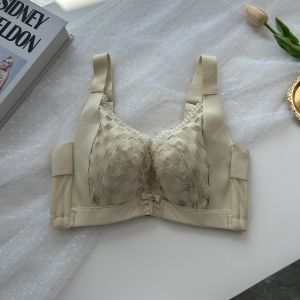 Adjustable Memory Soft Steel Ring Lace Full Cup Thin Underwear Anti-Sagging Large Chest Appears Small Cover Bra