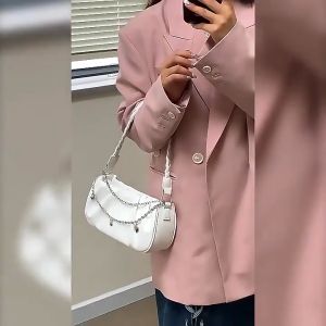 Tas Selempang Wanita Korea Aesthetic Coquette Tas Cewek Rantai Woven Strap Shoulder Bag JS2 492