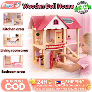 Childrens Toy house DIY Cottage Girl Gift Solid Wood House Princess Villa Demolition Doll Housetoys