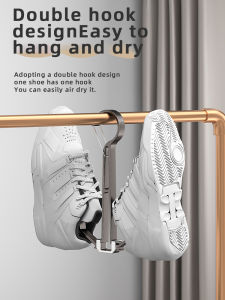 Household Shoes Drying Rack Balcony Foldable Shoe Hanger Clothing Hook Sneaker Rack Home Storage Lundary Tools
