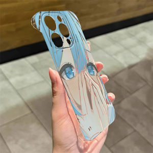 Blue Eyes Future Sound Girl iPhone Case Transparent Semi-Enclosed Hard Shell for Apple 17/16 15ProMax 14/13Mini 12 XS Max 8 plus