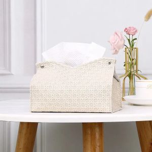 Hộp Đựng Khăn Giấy Để Bàn Cà Phê Phòng Khách Phong Cách Bắc Âu Chất Liệu Da PU Thiết Kế Đơn Giản Trơn Nhẵn