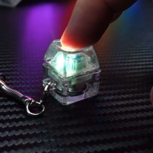 Led Gantungan Kunci Mini Digital Mechanical & Keychain Keyboard RGB Switch Fidget Cube Toy Tombol Buka Zip