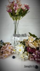 Bunga Zoka Bunga Aster Ulir Cabang 5 - artificial plastik Imitasi bunga mawar daisy  Carnation untuk dekorasi wedding atau dekorasi pelaminan dekorasi kamar dan dekorasi rumah