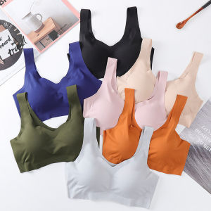 INTIMA Seamless Bra for Women Ice Silk Push up Sports Sleeping Girls Underwear Fashion Solid Color Vest-Style Lingerie