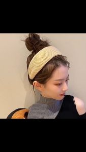 Bando Kain Rajut Korea Bandana Lebar Wanita Soft Knitted Wide Side Headband BKLR001