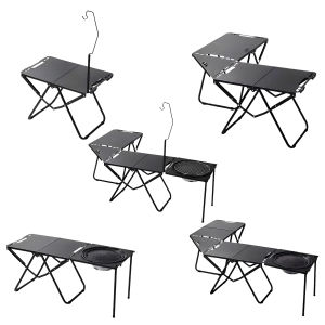 Portable Carbon Steel Camping Table with Foldable Design Ideal for Camping Hiking and Beach Activities in Compact Size