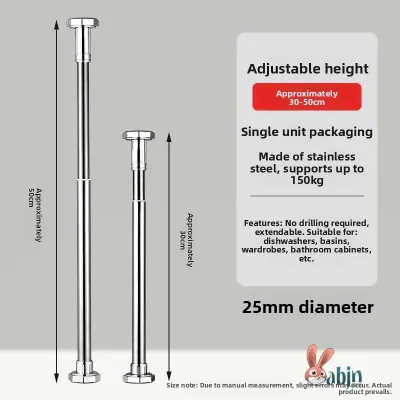 Stainless Steel Adjustable Support Rods Weight Bearing Support Feet Stand Desk Shelf Cabinet Support Column Fixed
