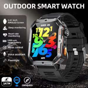 Original New 1000mAh Battery Sports cycling Smart Watch Men LED Flashlight 3ATM Waterproof Sports Smartwatch For cycling fitness