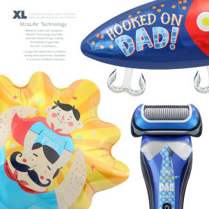 Fathers Day Theme Balloon Decorations Cartoon Pattern Shaving Razor Background Props Cute Balloon Photography Props Decor