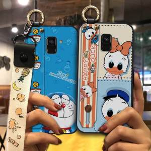 Creative Strap Mobile Phone Case for Samsung A8 plus LuluMi Soft Shell Lanyard Stand Popular Anime Series Simple Style