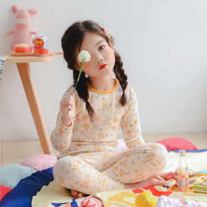 ชุดนอนเด็กผู้หญิงผ้าฝ้ายแท้ ชุดอยู่บ้านหลวมๆ ชุดฤดูใบไม้ร่วงสำหรับเด็ก เสื้อผ้าเด็ก เสื้อผ้าเด็กในบ้าน ชุดนอนเด็กผู้หญิง