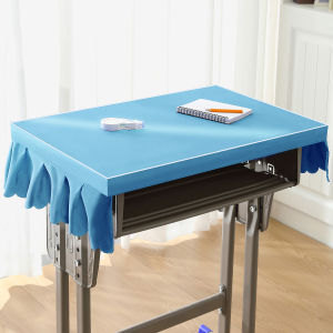 Blue Elastic Tablecloth for School Desk Student Special Class Room Table Cover Anti-Pen Stain Rectangle Shape Home Textile