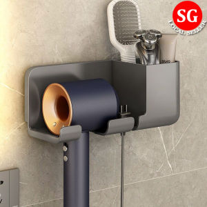 🇸🇬【SG stock】Hair dryer hanger hair dryer holder Hair dryer bracket hole-free hair dryer hanger bathroom toilet multifunctional shelf hair dryer holder Hair dryer bracket hole-free bathroom hair dryer hanger
