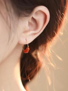 Blue Lapis Lazuli Ear Cuff Attractive National Style South Country Red Bean Ear Ring Ancient Method Agate Fashion Jewelry Accessories