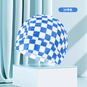 Swimming Cloth Cap Adult plus Size Swimming Cap Mens Ms. Long Hair Ear Protection Not-Too-Tight Pleated Printed Cloth Fashion Swimming Cap