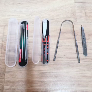 Bộ Dụng Cụ Chăm Sóc Vệ Sinh Cá Nhân Cho Mặt/ Lưỡi / Tai/ Chân Mày Chất Liệu Hợp Kim An Toàn Tái Sử Dụng