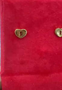 Poh Heng Jewellery 22K Heart Lock Earrings in Yellow Gold[Price By Weight]