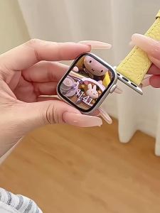 iSeriseWatch | Litchi Pattern Genuine Leather Breathable Womens Summer Watch Strap for iWatch