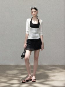 Cantonstory | French Lace Ruffle A-Line Slimming Short Skirt