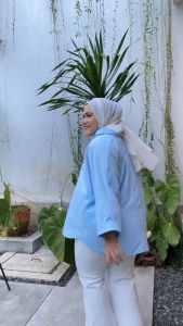 Siselyo Diya Oversize Tops - Atasan Wanita Bigsize - Baju Muslim Wanita Jumbo - Kemeja Size Plus