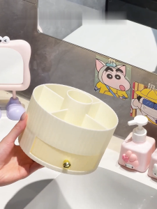 SK-C1366 Rak Kosmetik Bulat Aesthetic Tempat Make Up / Rak Penyimpanan Kosmetik Laci Desk Organizer